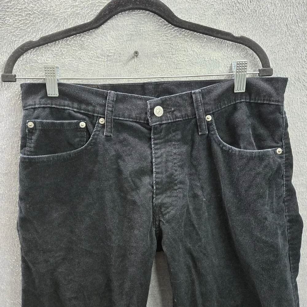 Levi's 514 Men Jeans 33X32 Black‎ Straight Fit Corduroy 33